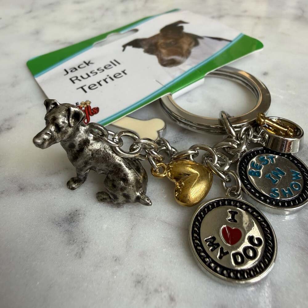 Little Gifts Jack Russell Terrier Dog Lover Metal Keychain with Charms